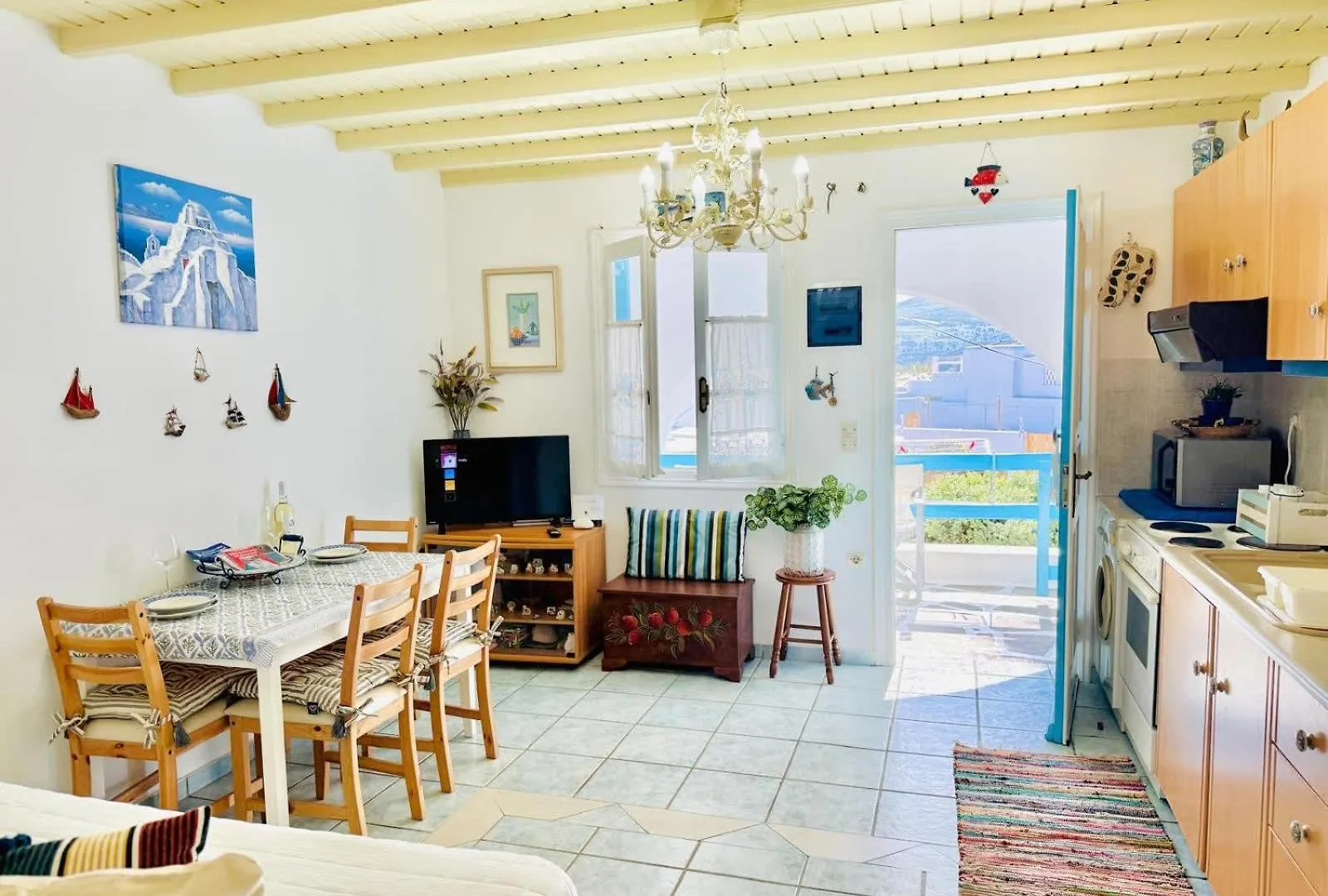 Stylish 2 Bd Escape Apt With Patio At Ornos Beach Ornos (Mykonos)